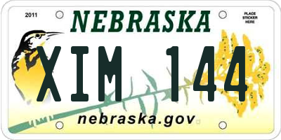 NE license plate XIM144