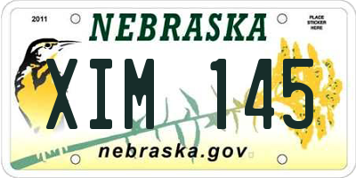 NE license plate XIM145