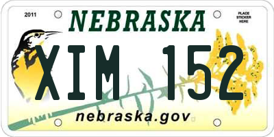 NE license plate XIM152