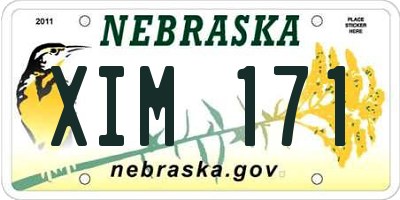 NE license plate XIM171