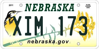 NE license plate XIM173