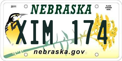 NE license plate XIM174