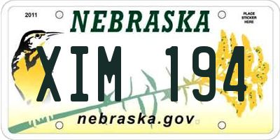 NE license plate XIM194