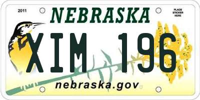 NE license plate XIM196