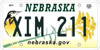 NE license plate XIM211