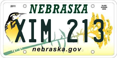 NE license plate XIM213