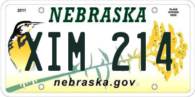 NE license plate XIM214