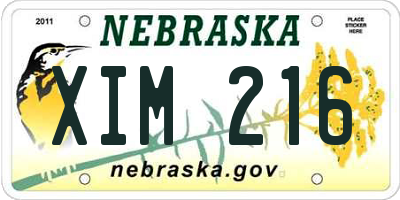 NE license plate XIM216