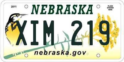 NE license plate XIM219