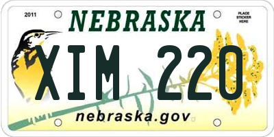 NE license plate XIM220