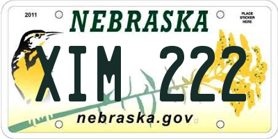 NE license plate XIM222