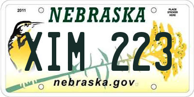 NE license plate XIM223