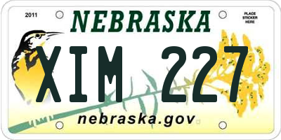 NE license plate XIM227