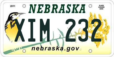 NE license plate XIM232