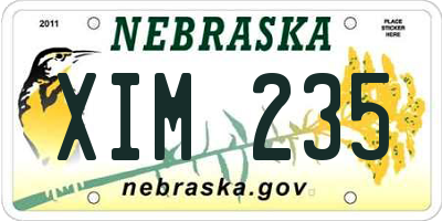 NE license plate XIM235
