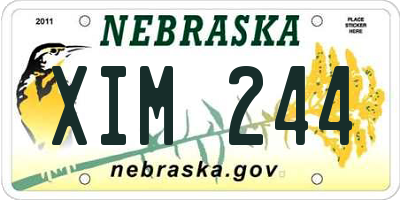 NE license plate XIM244