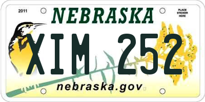 NE license plate XIM252