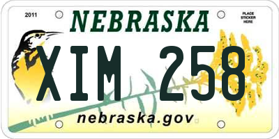 NE license plate XIM258