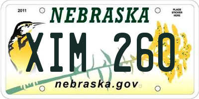 NE license plate XIM260