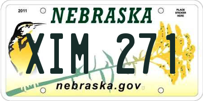 NE license plate XIM271