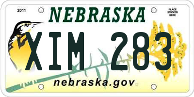 NE license plate XIM283