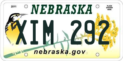 NE license plate XIM292