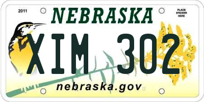 NE license plate XIM302