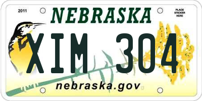 NE license plate XIM304