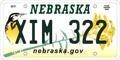 NE license plate XIM322
