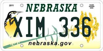 NE license plate XIM336