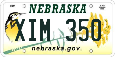 NE license plate XIM350