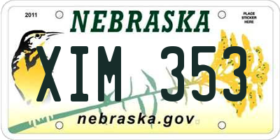 NE license plate XIM353