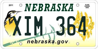 NE license plate XIM364