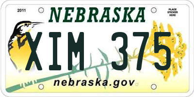 NE license plate XIM375