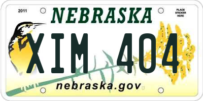 NE license plate XIM404