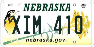 NE license plate XIM410