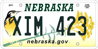 NE license plate XIM423
