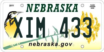 NE license plate XIM433
