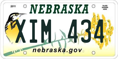 NE license plate XIM434