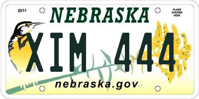 NE license plate XIM444