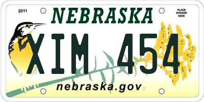 NE license plate XIM454