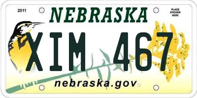 NE license plate XIM467