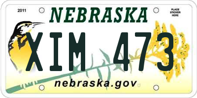 NE license plate XIM473