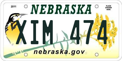 NE license plate XIM474