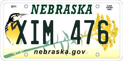 NE license plate XIM476