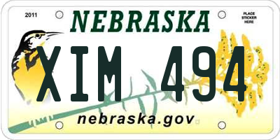 NE license plate XIM494