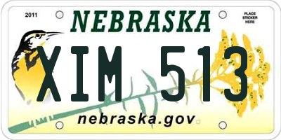 NE license plate XIM513