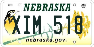 NE license plate XIM518