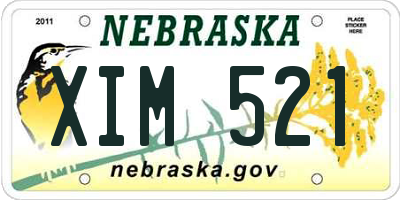NE license plate XIM521