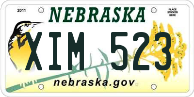 NE license plate XIM523